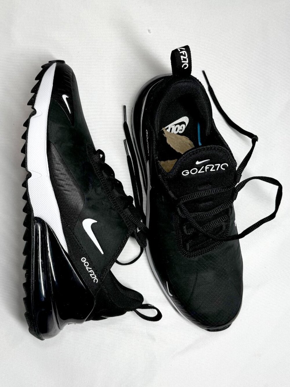 New Nike Air Max 270 Golf Black White 2020 Men's Size 9.5